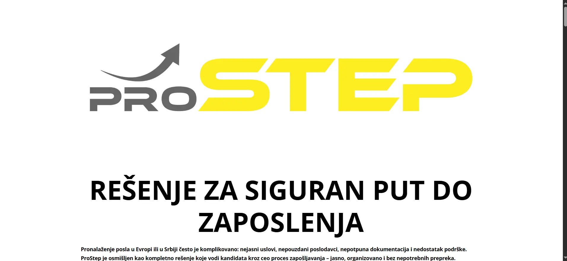 Snimak ekrana sajta ProStep
